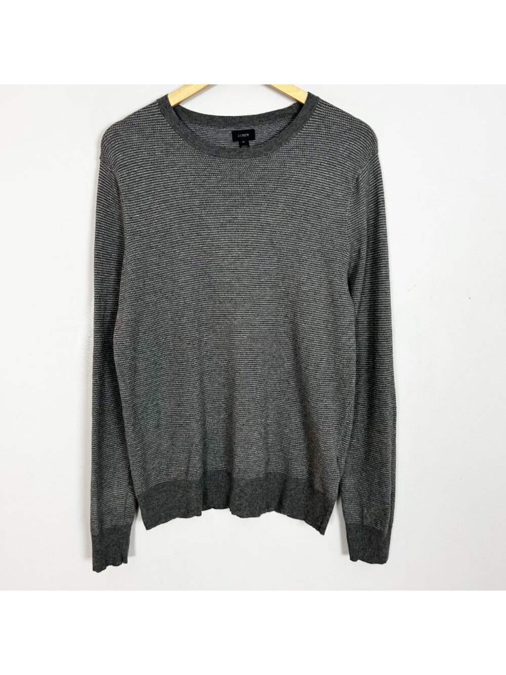 J.Crew Cotton Cashmere Crewneck Sweater Birdseye Gray Size Medium Men's